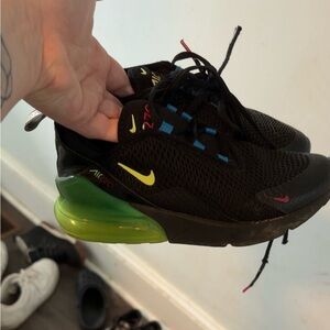 Nike Black Sneakers with Yellow and Green Details